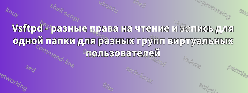 Vsftpd - разные права на чтение и запись для одной папки для разных групп виртуальных пользователей