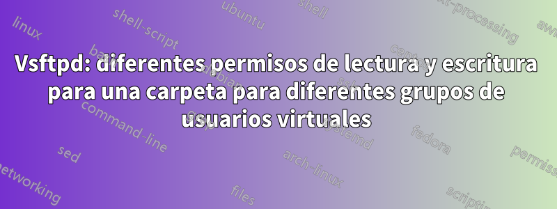 Vsftpd: diferentes permisos de lectura y escritura para una carpeta para diferentes grupos de usuarios virtuales