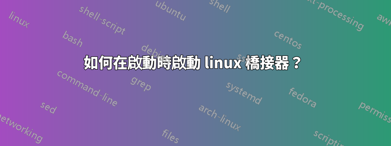 如何在啟動時啟動 linux 橋接器？