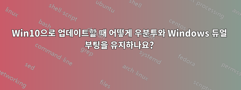 Win10으로 업데이트할 때 어떻게 우분투와 Windows 듀얼 부팅을 유지하나요?