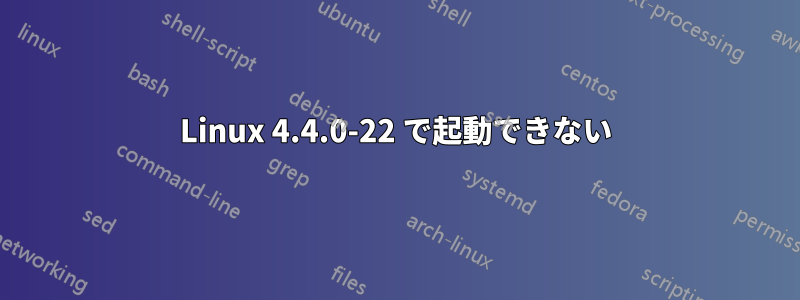 Linux 4.4.0-22 で起動できない