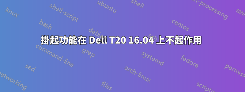 掛起功能在 Dell T20 16.04 上不起作用