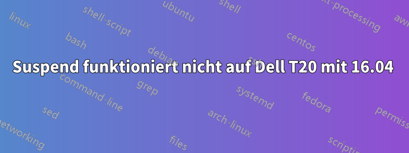 Suspend funktioniert nicht auf Dell T20 mit 16.04