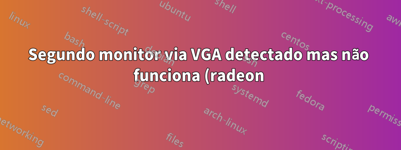 Segundo monitor via VGA detectado mas não funciona (radeon)