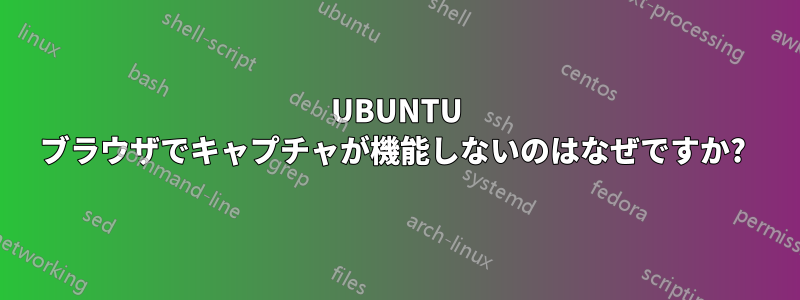 UBUNTU ブラウザでキャプチャが機能しないのはなぜですか? 