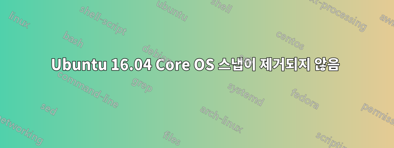 Ubuntu 16.04 Core OS 스냅이 제거되지 않음