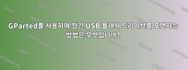 GParted를 사용하여 잠긴 USB 플래시 드라이브를 포맷하는 방법은 무엇입니까?