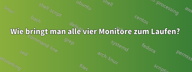 Wie bringt man alle vier Monitore zum Laufen?