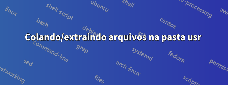 Colando/extraindo arquivos na pasta usr