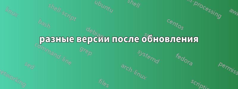 2 разные версии после обновления