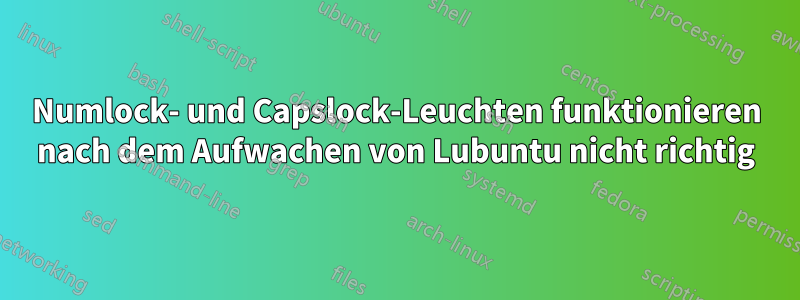 Numlock- und Capslock-Leuchten funktionieren nach dem Aufwachen von Lubuntu nicht richtig