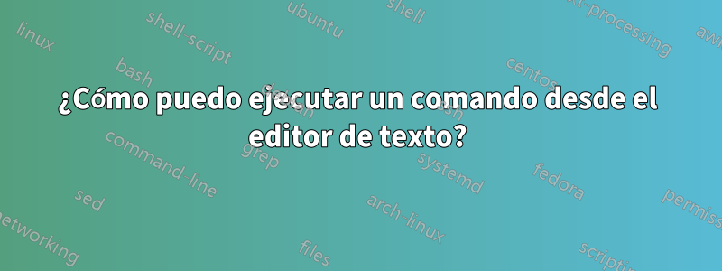 ¿Cómo puedo ejecutar un comando desde el editor de texto?