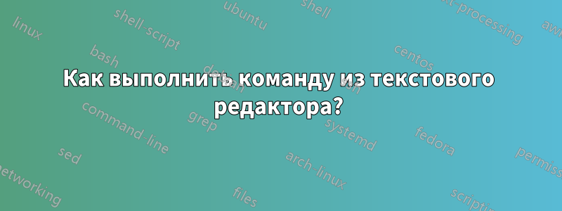 Как выполнить команду из текстового редактора?