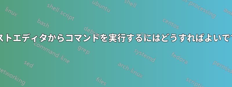 テキストエディタからコマンドを実行するにはどうすればよいですか?