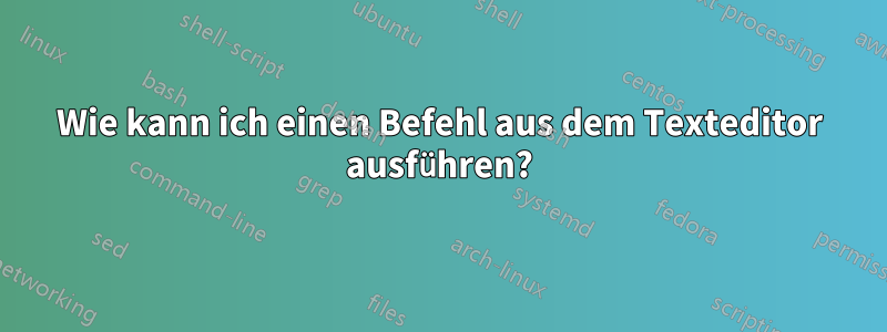 Wie kann ich einen Befehl aus dem Texteditor ausführen?