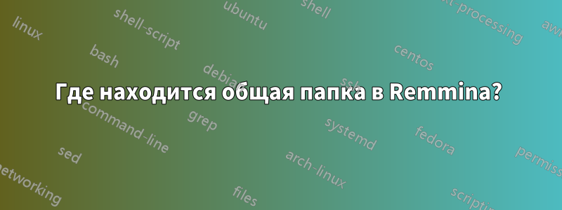 Где находится общая папка в Remmina?