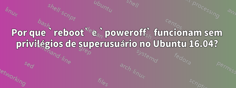 Por que `reboot` e `poweroff` funcionam sem privilégios de superusuário no Ubuntu 16.04?