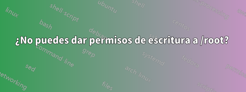 ¿No puedes dar permisos de escritura a /root?