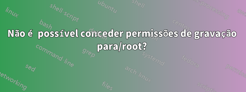 Não é possível conceder permissões de gravação para/root?