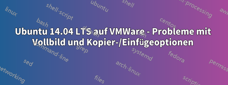 Ubuntu 14.04 LTS auf VMWare - Probleme mit Vollbild und Kopier-/Einfügeoptionen