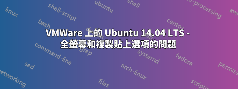 VMWare 上的 Ubuntu 14.04 LTS - 全螢幕和複製貼上選項的問題