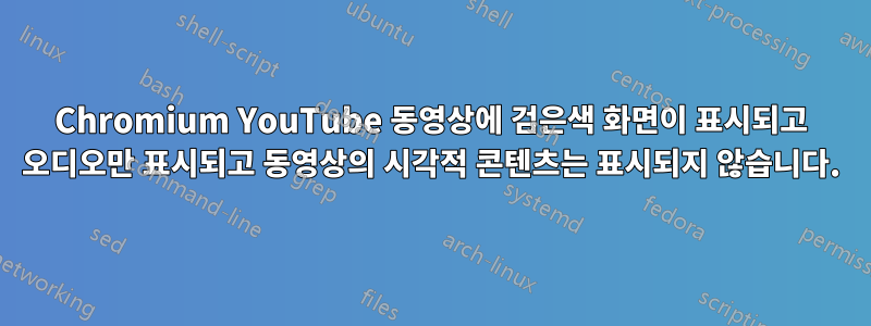 Chromium YouTube 동영상에 검은색 화면이 표시되고 오디오만 표시되고 동영상의 시각적 콘텐츠는 표시되지 않습니다.