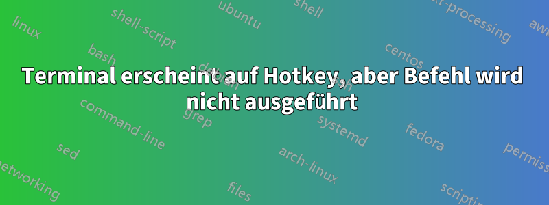 Terminal erscheint auf Hotkey, aber Befehl wird nicht ausgeführt