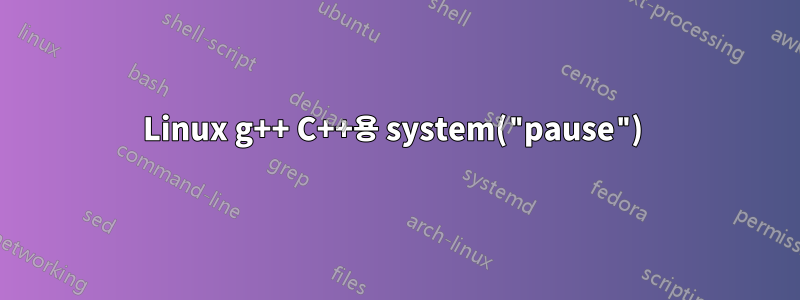 Linux g++ C++용 system("pause") 