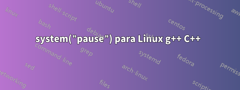 system("pause") para Linux g++ C++ 