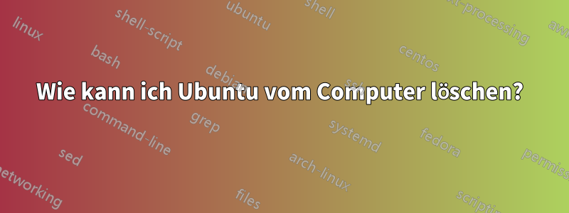 Wie kann ich Ubuntu vom Computer löschen? 