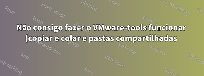 Não consigo fazer o VMware-tools funcionar (copiar e colar e pastas compartilhadas)
