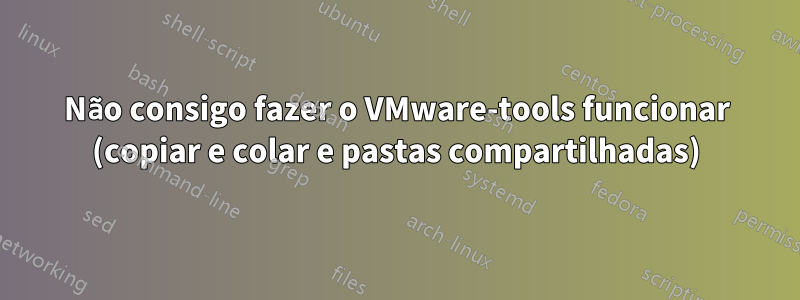 Não consigo fazer o VMware-tools funcionar (copiar e colar e pastas compartilhadas)