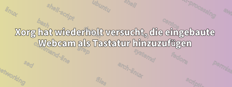 Xorg hat wiederholt versucht, die eingebaute Webcam als Tastatur hinzuzufügen