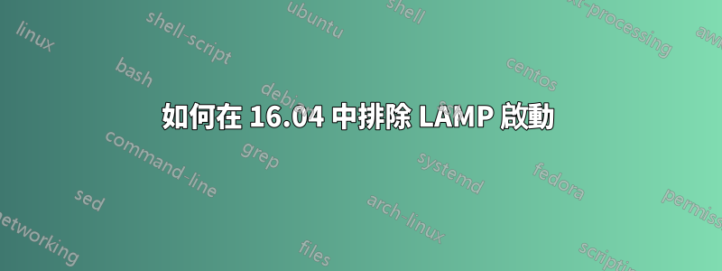 如何在 16.04 中排除 LAMP 啟動