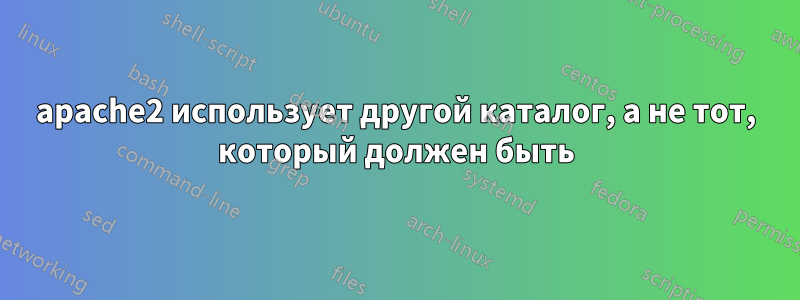 apache2 использует другой каталог, а не тот, который должен быть