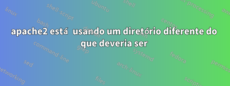apache2 está usando um diretório diferente do que deveria ser
