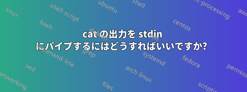cat の出力を stdin にパイプするにはどうすればいいですか? 