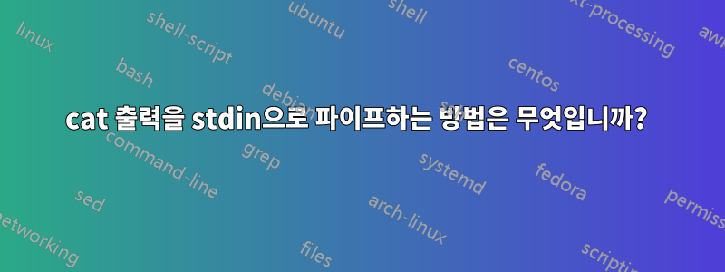 cat 출력을 stdin으로 파이프하는 방법은 무엇입니까? 