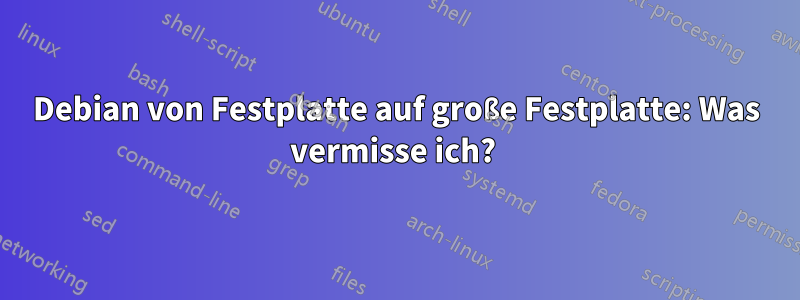 Debian von Festplatte auf große Festplatte: Was vermisse ich? 