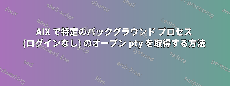 AIX で特定のバックグラウンド プロセス (ログインなし) のオープン pty を取得する方法