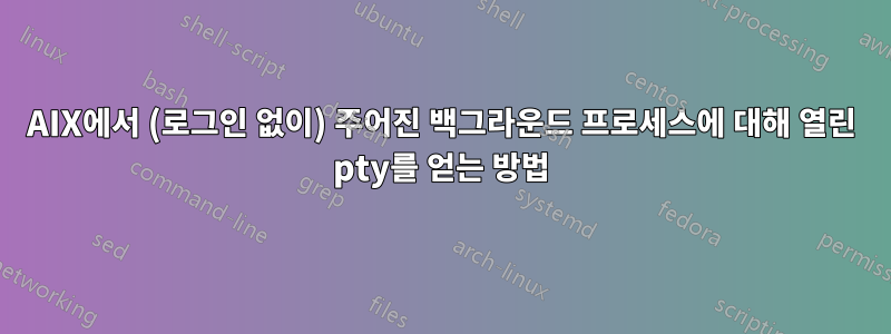 AIX에서 (로그인 없이) 주어진 백그라운드 프로세스에 대해 열린 pty를 얻는 방법
