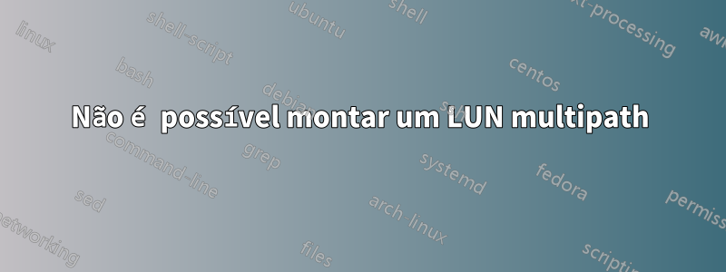 Não é possível montar um LUN multipath