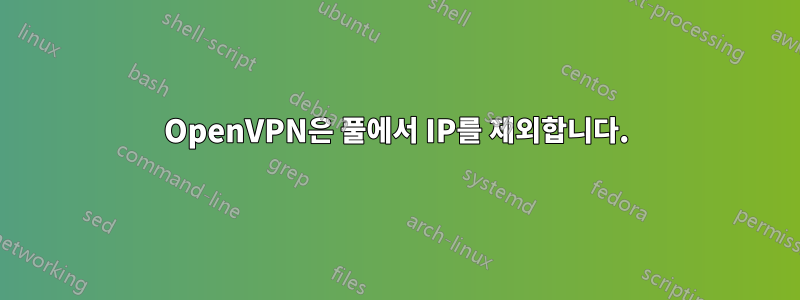 OpenVPN은 풀에서 IP를 제외합니다.