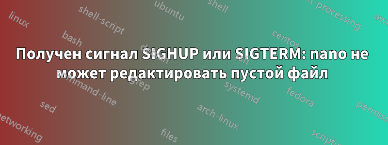 Получен сигнал SIGHUP или SIGTERM: nano не может редактировать пустой файл