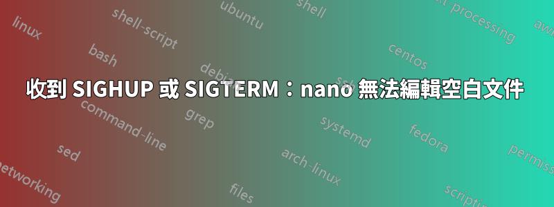 收到 SIGHUP 或 SIGTERM：nano 無法編輯空白文件
