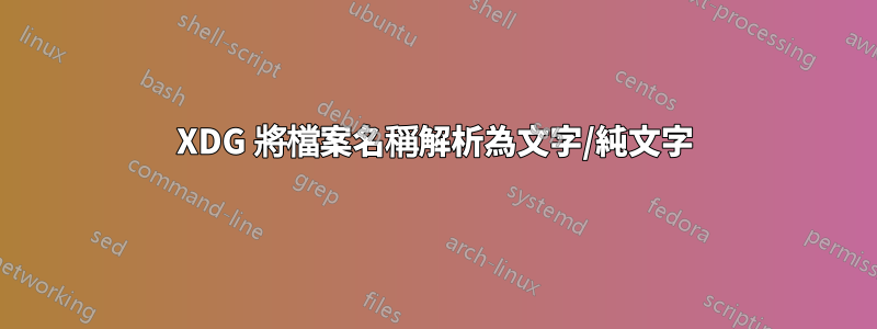 XDG 將檔案名稱解析為文字/純文字