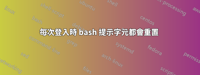 每次登入時 bash 提示字元都會重置