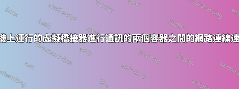 透過同一主機上運行的虛擬橋接器進行通訊的兩個容器之間的網路連線速度是多少？