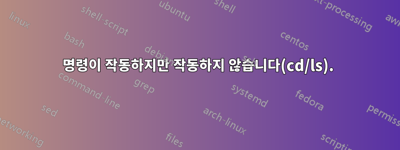 명령이 작동하지만 작동하지 않습니다(cd/ls).