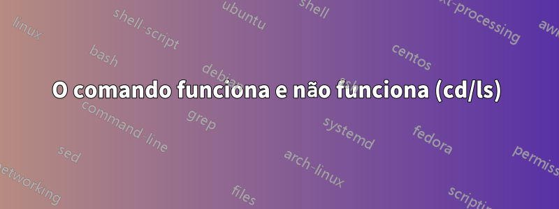 O comando funciona e não funciona (cd/ls)